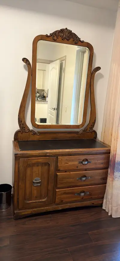 Rustic Wood Dresser with Mirror, View more
