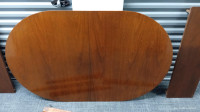 1960's Vintage solid wood oval dining room table with 3 inserts.