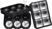 Ice Cube Trays 2 Pack, Silicone Sphere & Square Ice Cube Tray