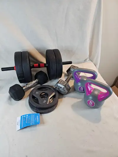 Assorted Dumbbells and Weights, View more