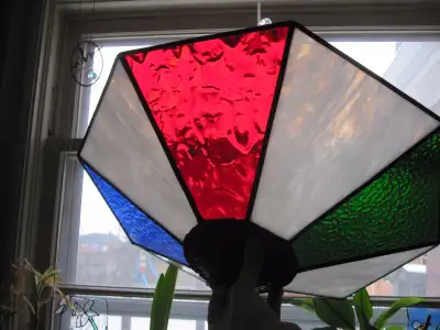 Stained glass tiffany type lamp shade, View more