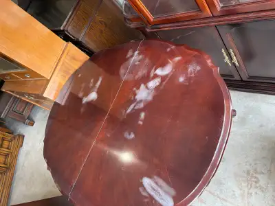 Free delivery used Mahogany Dining Table with Leaf Inserts, View more