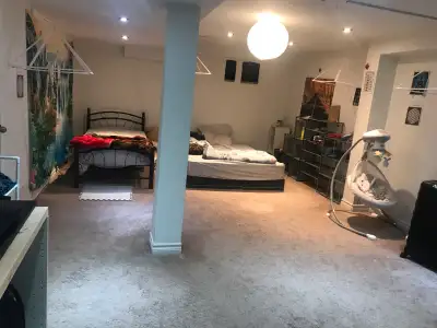 An open condominium townhouse basement for girls