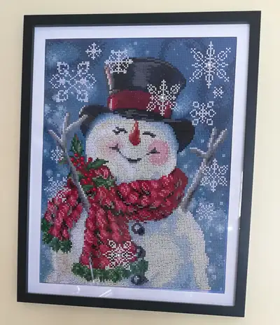 ❤️ ✅ Pickup location - Pipestone Alberta ✅ ❤️ ✨⛄ Joyful Jolly Snowman Diamond Dotz with Frame ⛄✨ Thi...
