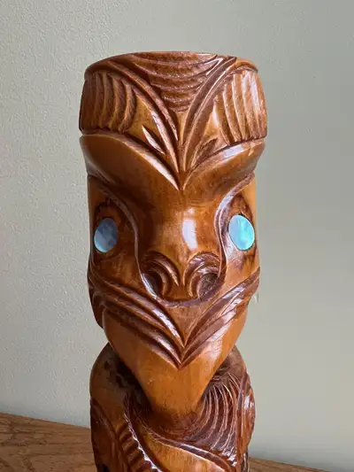 Genuine Maori Wooden Tiki Totem from New Zealand, View more