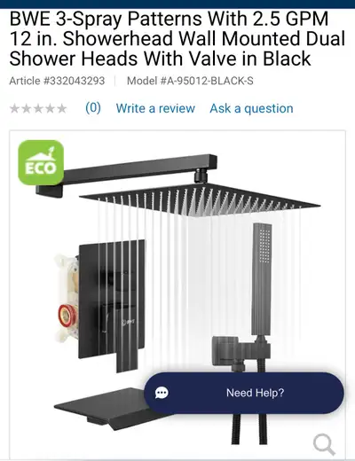 BEAUTIFUL NEW 12” SHOWER SYSTEM WITH DUAL SHOWER HEADS , View more