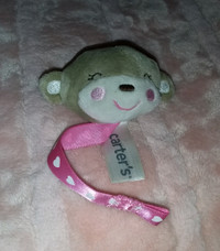 Carter's Monkey Pacifer Clip Holder Strap,Binky,Paci Leash,Pink