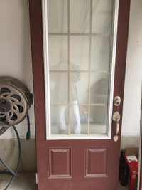 For Sale 32" x 80" door slab with glass 3/4 insert.
