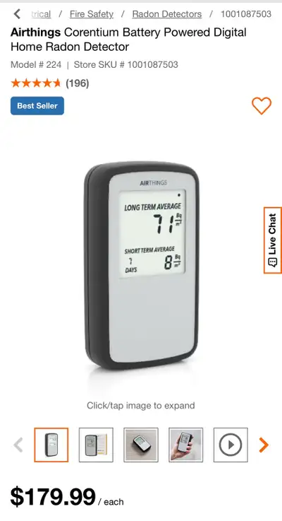 As new RADON DETECTOR , View more