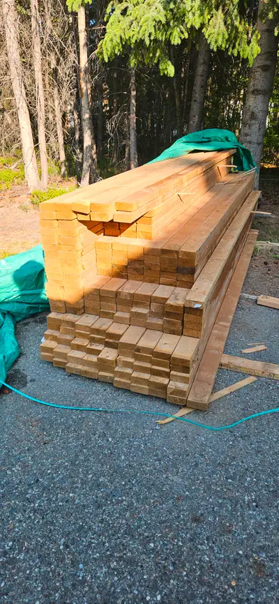 150 pieces - 2x4x10' Hiline Brown treated lumber., View more