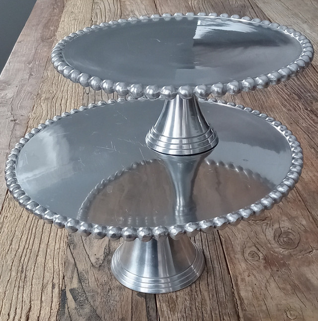 2 silver cake stands in Kitchen & Dining Wares in Strathcona County
