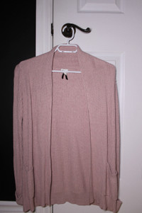 Cardigan tricot vieux rose pâle XS