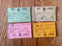 4 carnets de rationnement CANADA NO: 2-4-5-6-