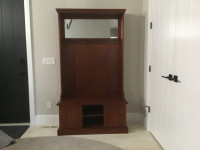Hall Tree with Mirror, Bench and Cupboard Storage. Dimensions
