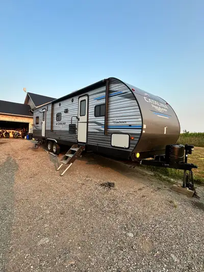 2019 toy hauler garage is 92 3/4 wide x73 tall x135 long separate from living quarters has pull out...