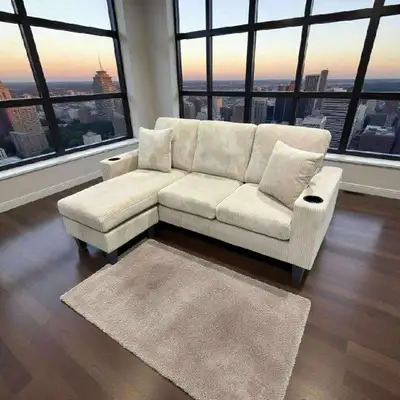 Sectional Couch Corduroy L - Shaped , View more