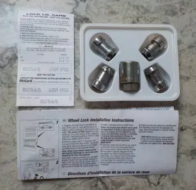 McGard Cone Seat Wheel Lock Set 4 Lock nuts & 1 key