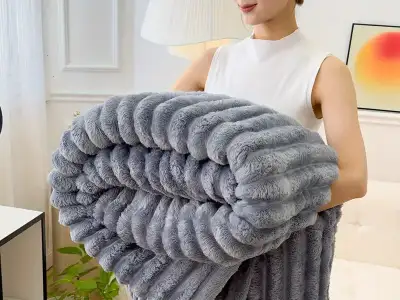NEW Faux Rabbit fur Thick VERY WARM SOFT Blanket throw bed sofa, View more