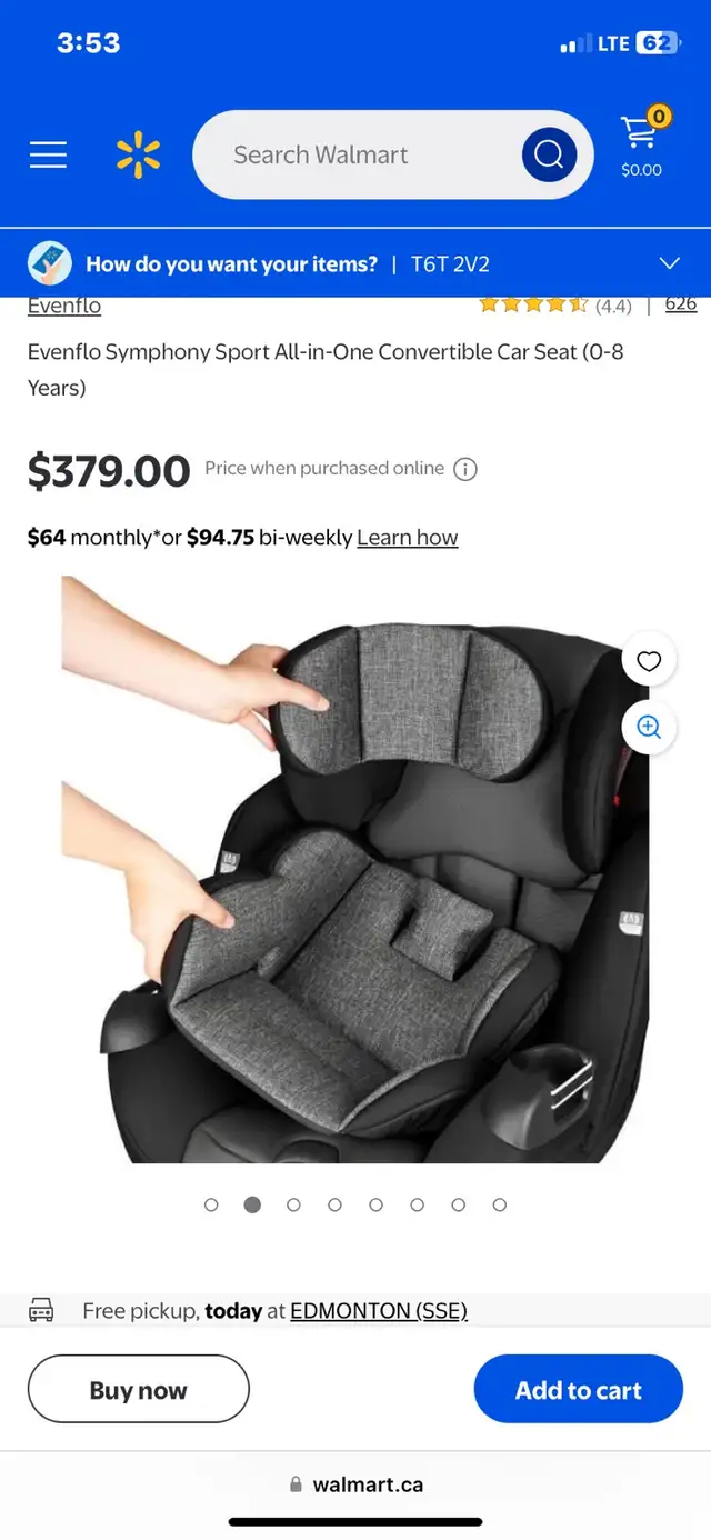 Evenflo Symphony Sport All-in-One Convertible Car Seat in Other in Edmonton - Image 3