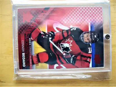 CARTE HOCKEY CARD ,CONNOR BEDARD,2022 TEAM CANADA,RED SUR 549 ., View more