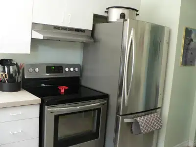 Lower unit in private high rise bungalow. Two good size bedrooms, with stainless steel refrigerator,...