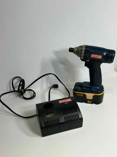  Ryobi 18V Cordless Impact Driver + Battery & Charger, View more