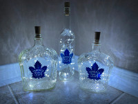 $20 EACH - Toronto Maple Leafs NHL Glass Bottle Lights - Battery