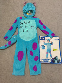 sz 3T-4T Monster "Sulley" Halloween Costume Excellent Condition