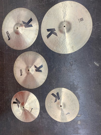 K dark thin cymbals and stands available