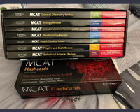 Kaplan Mcat books set + kaplan flashcard + barron flash 