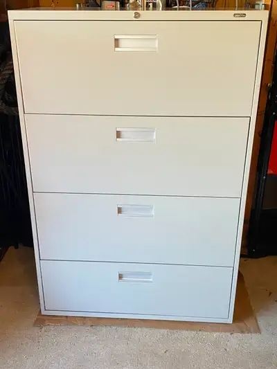 STAPLES 4-drawer lateral filing cabinet, View more