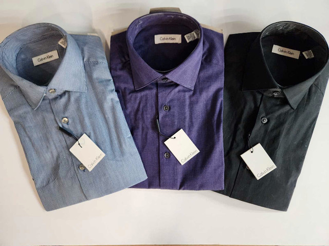3 NEW Calvin Klein SIZE 15 Dress Shirts bundle deal w/ Tags in Men's in Hamilton