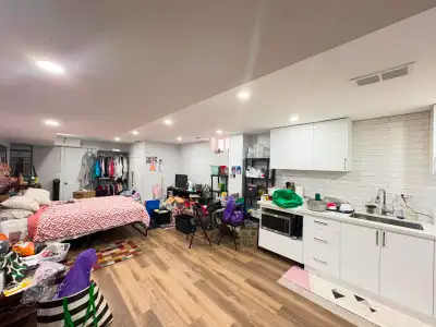 A furnished studio basement is available for rent starting September 1st at $1,299 per month. This c...