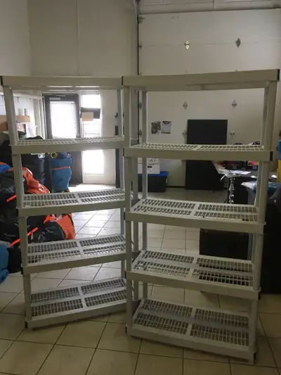 5 SHELF HEAVY DUTY PLASTIC SHELVING UNITS, View more