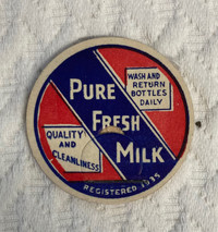 Vintage Milk Bottle Tops