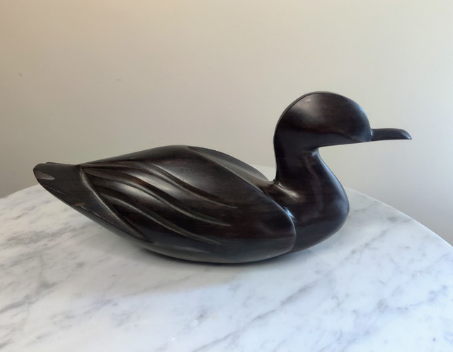 Vintage Mid Century Ironwood Hand Carved Duck Figurine in Arts & Collectibles in Guelph