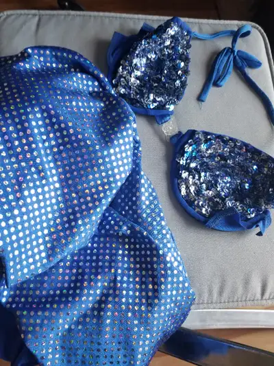 Pièce de tissus bleue royal , à paillettes, View more