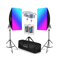 Photography Lighting Kit with 2 RGB lights and 2 Stands (NEW)