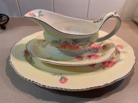 Vintage Gravy Boat, Saucer and Platter