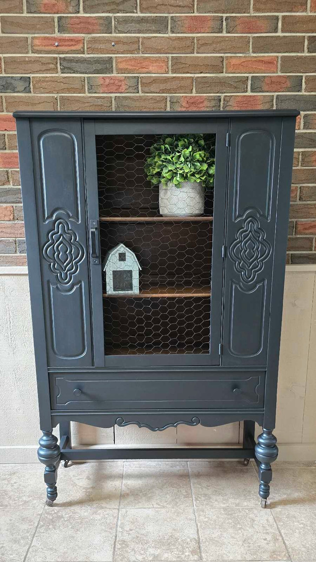 Refinished antique black hutch/cabinet  in Hutches & Display Cabinets in Hamilton - Image 2