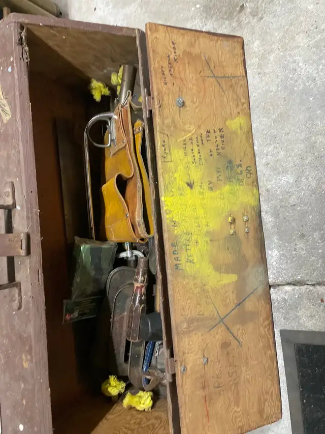 Vintage Handcrafted Wooden Tool Chest