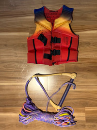 Water skiing rope & Youth life jacket (PFD)