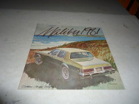 1981 CHEVROLET MALIBU DEALER SALES BROCHURE. C MY OTHER LISTINGS