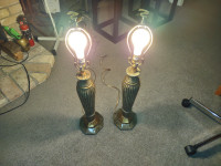 Pair of table lamps, lights, 30.5 inches tall, tri - light