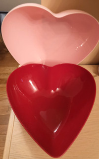 Red Valentine Heart Shaped Plastic Bowl