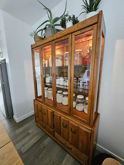 Mid-Century Modern Oak Hutch, View more