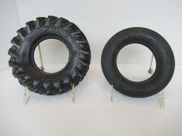 Two Vintage Tire Ashtrays Tires Only  No Glass Inserts in Arts & Collectibles in Sudbury