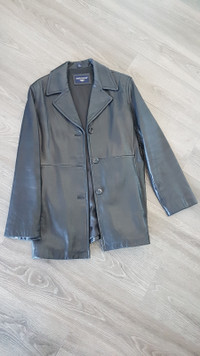 Women's 100% Genuine Leather  Lined XL Fitted Dress Jacket 