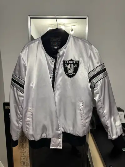 Raiders Team Silver Bomber Jacket Men’s XL, View more