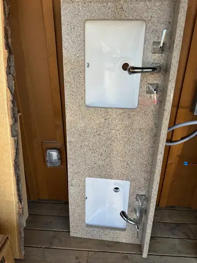 Quartz bathroom countertop (5') plus double sinks, View more